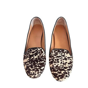J. Crew Cora Calf Hair Animal Print Loafers Flats Size 8